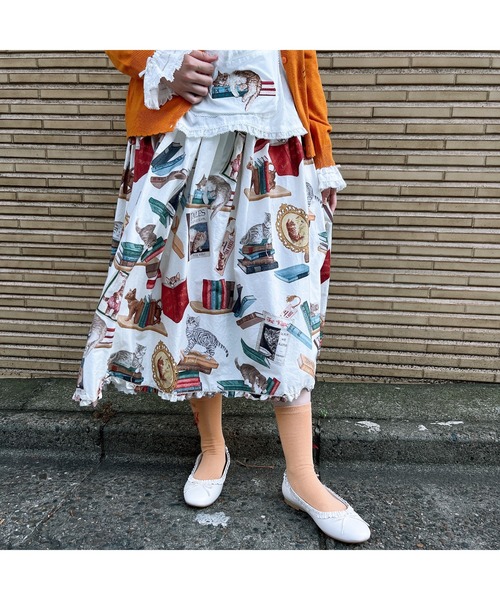 PINK HOUSE 書斎の猫たち刺繍入りローンブラウス ピンクハウス PINK HOUSE 書斎の猫たち刺繍入りローンブラウス ピンクハウス