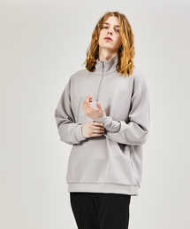 AH ABAHOUSE（エーエイチアバハウス）の「【AH ABAHOUSE】ポンチ ハーフジップ スタンドカラー スウェット / ロンT（スウェット）」