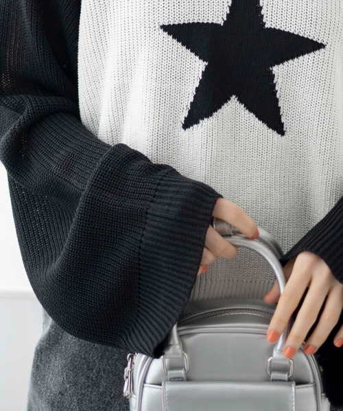 WEGO(ウィゴー)の「■■■WEGO/スターラグランジャガードニット■■■(ニット/セーター・レディース・ブラック系その他/ホワイト・FREE)」の6枚目の写真