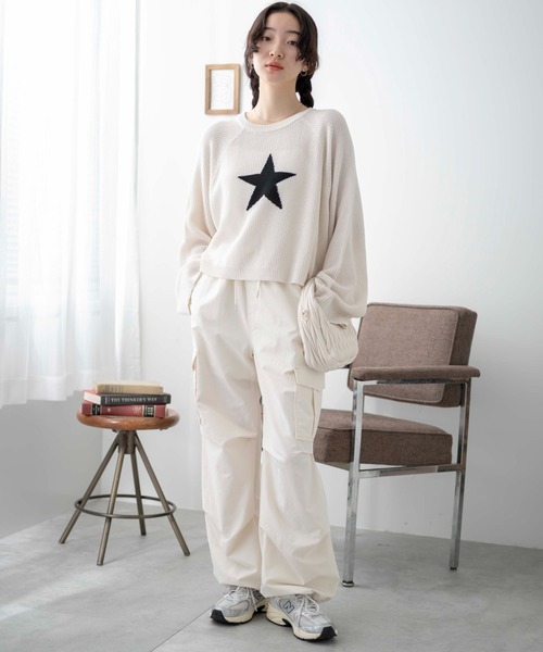 WEGO(ウィゴー)の「■■■WEGO/スターラグランジャガードニット■■■(ニット/セーター・レディース・ブラック系その他/ホワイト・FREE)」の10枚目の写真