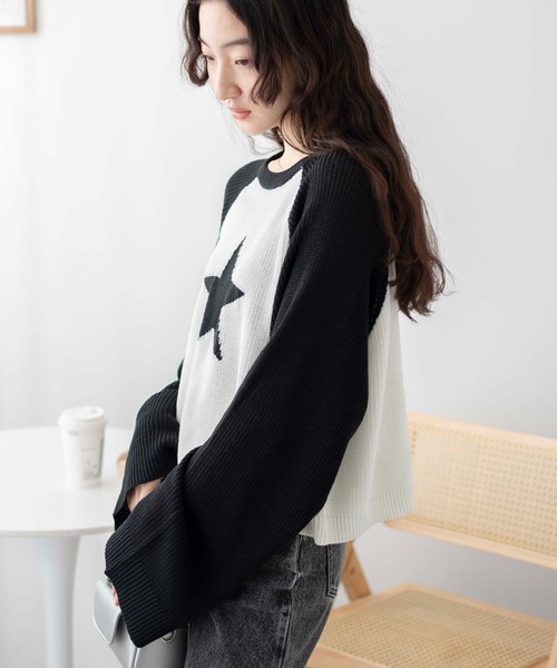 WEGO(ウィゴー)の「■■■WEGO/スターラグランジャガードニット■■■(ニット/セーター・レディース・ブラック系その他/ホワイト・FREE)」の12枚目の写真