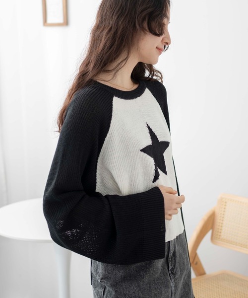 WEGO(ウィゴー)の「■■■WEGO/スターラグランジャガードニット■■■(ニット/セーター・レディース・ブラック系その他/ホワイト・FREE)」の13枚目の写真