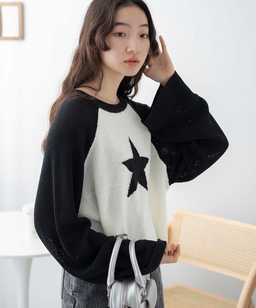 WEGO(ウィゴー)の「■■■WEGO/スターラグランジャガードニット■■■(ニット/セーター・レディース・ブラック系その他/ホワイト・FREE)」の14枚目の写真