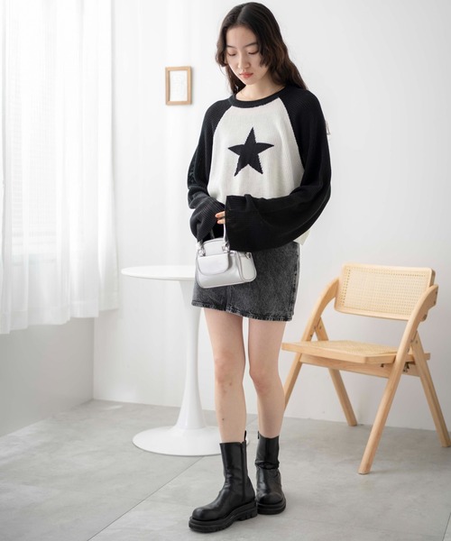 WEGO(ウィゴー)の「■■■WEGO/スターラグランジャガードニット■■■(ニット/セーター・レディース・ブラック系その他/ホワイト・FREE)」の15枚目の写真