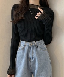 長袖 ニットセーター レディース レース
