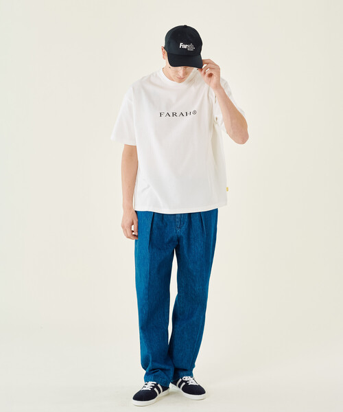 FARAH(ファーラー)の「FARAH | ツータック ワイドデニムパンツ MEN(デニムパンツ・メンズ・ブルー/インディゴブルー・34/32/30)」の20枚目の写真