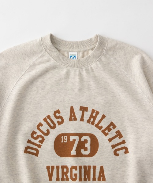 DISCUS ATHLETIC（ディスカス　アスレチック）の「DISCUS ATHLETIC/ディスカス アスレチック VIRGINIA 1973 カレッジロゴ フレンチテリーラグラン半袖スウェット（スウェット・メンズ・オフホワイト/ブラック/オートミール/ライトグリーン・XL/L/M）」の12枚目の写真