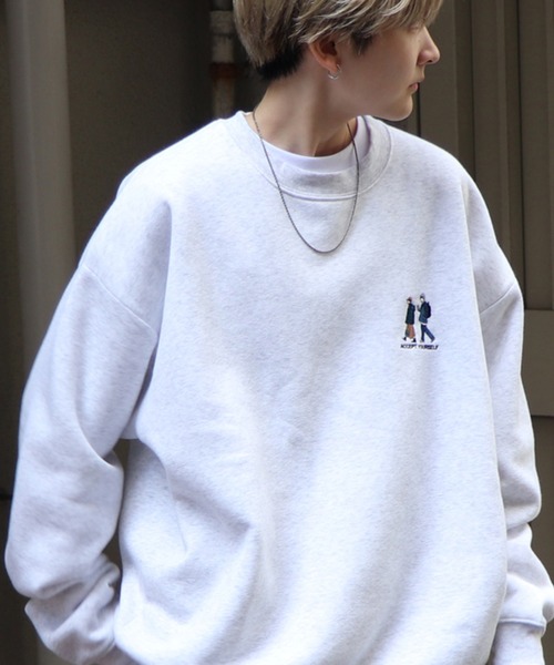 ILL'S（イルズ）の「ワンポイント刺繍ロゴ おじ / デイリーウォーキング ビッグシルエット プルオーバースウェット カットソー ユニセックス【ILL’S】（スウェット・メンズ・グレー系その他2/グレー系その他3/グレー系その他4/グレー系その他5/グリーン系その他/グリーン/グレー/チャコールグレー/ブラック系その他/グレー系その他6/ブラック系その他3/ブラック/グレー系その他/ブラック系その他2/ベージュ・S/M/L/XL）」の7枚目の写真