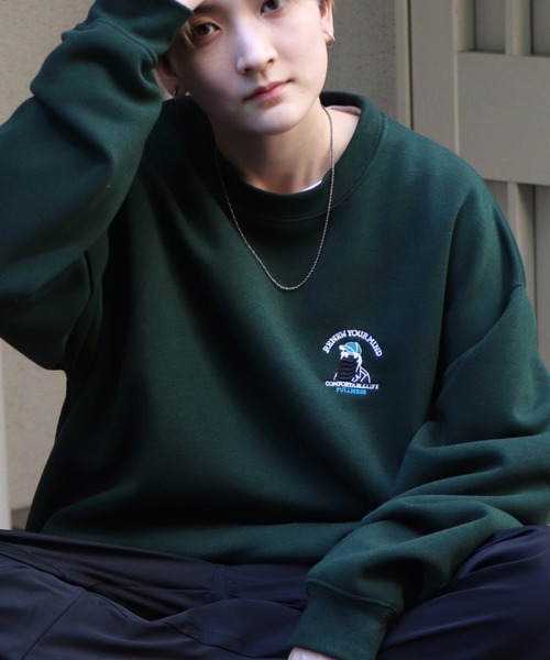 ILL'S（イルズ）の「ワンポイント刺繍ロゴ おじ / デイリーウォーキング ビッグシルエット プルオーバースウェット カットソー ユニセックス【ILL’S】（スウェット・メンズ・グレー系その他2/グレー系その他3/グレー系その他4/グレー系その他5/グリーン系その他/グリーン/グレー/チャコールグレー/ブラック系その他/グレー系その他6/ブラック系その他3/ブラック/グレー系その他/ブラック系その他2/ベージュ・S/M/L/XL）」の15枚目の写真