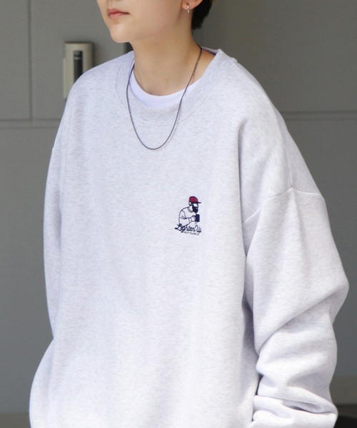 ILL'S（イルズ）の「ワンポイント刺繍ロゴ おじ / デイリーウォーキング ビッグシルエット プルオーバースウェット カットソー ユニセックス【ILL’S】（スウェット・メンズ・グレー系その他2/グレー系その他3/グレー系その他4/グレー系その他5/グリーン系その他/グリーン/グレー/チャコールグレー/ブラック系その他/グレー系その他6/ブラック系その他3/ブラック/グレー系その他/ブラック系その他2/ベージュ・S/M/L/XL）」の9枚目の写真