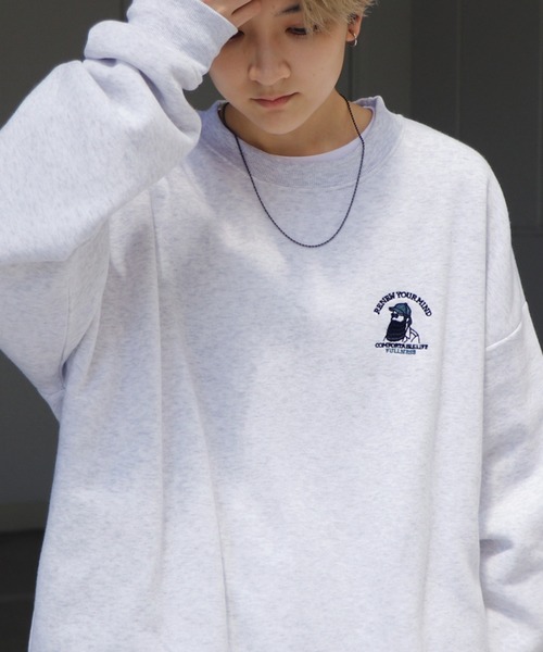 ILL'S（イルズ）の「ワンポイント刺繍ロゴ おじ / デイリーウォーキング ビッグシルエット プルオーバースウェット カットソー ユニセックス【ILL’S】（スウェット・メンズ・グレー系その他2/グレー系その他3/グレー系その他4/グレー系その他5/グリーン系その他/グリーン/グレー/チャコールグレー/ブラック系その他/グレー系その他6/ブラック系その他3/ブラック/グレー系その他/ブラック系その他2/ベージュ・S/M/L/XL）」の11枚目の写真