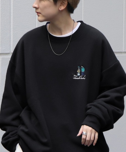 ILL'S（イルズ）の「ワンポイント刺繍ロゴ おじ / デイリーウォーキング ビッグシルエット プルオーバースウェット カットソー ユニセックス【ILL’S】（スウェット・メンズ・グレー系その他2/グレー系その他3/グレー系その他4/グレー系その他5/グリーン系その他/グリーン/グレー/チャコールグレー/ブラック系その他/グレー系その他6/ブラック系その他3/ブラック/グレー系その他/ブラック系その他2/ベージュ・S/M/L/XL）」の2枚目の写真