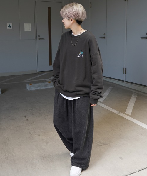 ILL'S（イルズ）の「ワンポイント刺繍ロゴ おじ / デイリーウォーキング ビッグシルエット プルオーバースウェット カットソー ユニセックス【ILL’S】（スウェット・メンズ・グレー系その他2/グレー系その他3/グレー系その他4/グレー系その他5/グリーン系その他/グリーン/グレー/チャコールグレー/ブラック系その他/グレー系その他6/ブラック系その他3/ブラック/グレー系その他/ブラック系その他2/ベージュ・S/M/L/XL）」の21枚目の写真