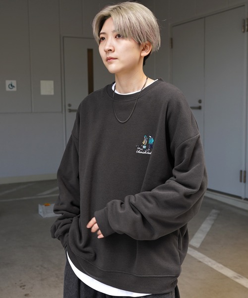 ILL'S（イルズ）の「ワンポイント刺繍ロゴ おじ / デイリーウォーキング ビッグシルエット プルオーバースウェット カットソー ユニセックス【ILL’S】（スウェット・メンズ・グレー系その他2/グレー系その他3/グレー系その他4/グレー系その他5/グリーン系その他/グリーン/グレー/チャコールグレー/ブラック系その他/グレー系その他6/ブラック系その他3/ブラック/グレー系その他/ブラック系その他2/ベージュ・S/M/L/XL）」の18枚目の写真