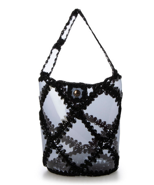 cache cache(カシュ カシュ)の「カシュカシュ cachecache / ビニルクロッシェバケツバッグ(トートバッグ・レディース・ブラック/マルチ・FREE)」の4枚目の写真