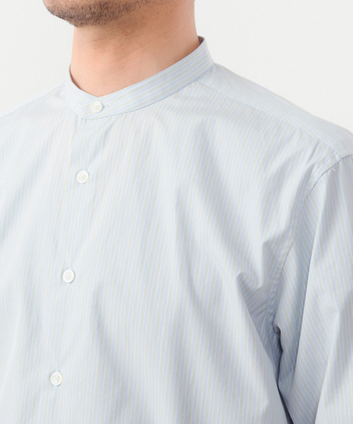 MEN'S MELROSE(メンズメルローズ)の「クラシックストライプバンドカラーシャツ(シャツ/ブラウス・メンズ・ブルー/ミント/ライトグレー・3/4/2)」の8枚目の写真