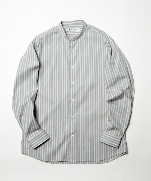 MEN'S MELROSE(メンズメルローズ)の「クラシックストライプバンドカラーシャツ(シャツ/ブラウス・メンズ・ブルー/ミント/ライトグレー・3/4/2)」の10枚目の写真