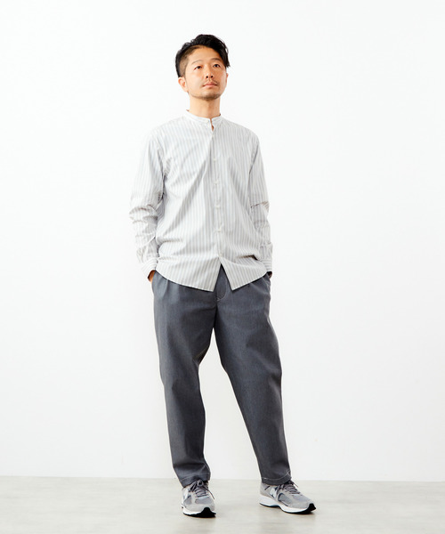 MEN'S MELROSE(メンズメルローズ)の「クラシックストライプバンドカラーシャツ(シャツ/ブラウス・メンズ・ブルー/ミント/ライトグレー・3/4/2)」の18枚目の写真