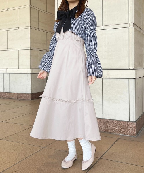アプレジュール キャミワンピ セール】アソートレースアップキャミワンピース【ZOZOTOWN限定