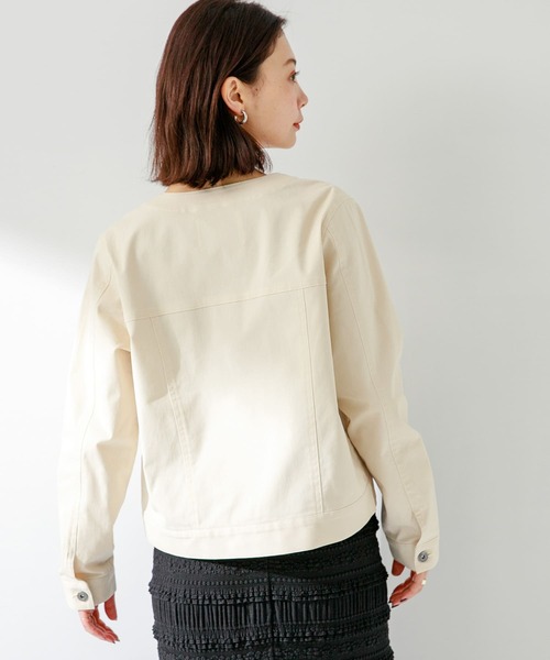 URBAN RESEARCH Sonny Label(アーバンリサーチサニーレーベル)の「ナチュラルストレッチノーカラーコットンジャケット(ノーカラージャケット・レディース・オフホワイト/ベージュ/グレー系その他・FREE)」の8枚目の写真