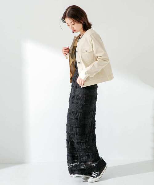 URBAN RESEARCH Sonny Label(アーバンリサーチサニーレーベル)の「ナチュラルストレッチノーカラーコットンジャケット(ノーカラージャケット・レディース・オフホワイト/ベージュ/グレー系その他・FREE)」の10枚目の写真