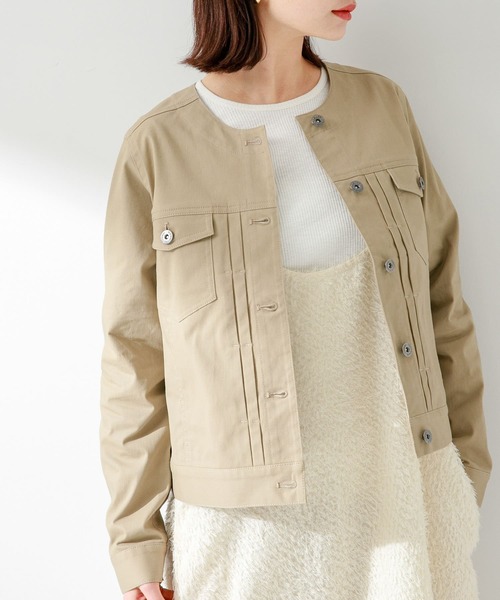 URBAN RESEARCH Sonny Label(アーバンリサーチサニーレーベル)の「ナチュラルストレッチノーカラーコットンジャケット(ノーカラージャケット・レディース・オフホワイト/ベージュ/グレー系その他・FREE)」の12枚目の写真