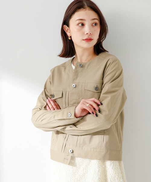 URBAN RESEARCH Sonny Label(アーバンリサーチサニーレーベル)の「ナチュラルストレッチノーカラーコットンジャケット(ノーカラージャケット・レディース・オフホワイト/ベージュ/グレー系その他・FREE)」の14枚目の写真