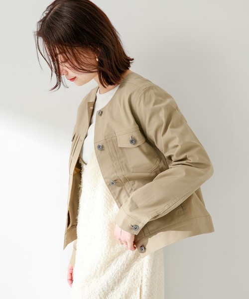URBAN RESEARCH Sonny Label(アーバンリサーチサニーレーベル)の「ナチュラルストレッチノーカラーコットンジャケット(ノーカラージャケット・レディース・オフホワイト/ベージュ/グレー系その他・FREE)」の15枚目の写真