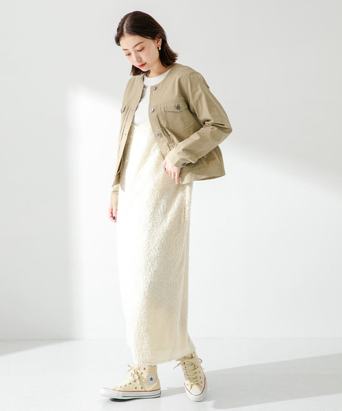 URBAN RESEARCH Sonny Label(アーバンリサーチサニーレーベル)の「ナチュラルストレッチノーカラーコットンジャケット(ノーカラージャケット・レディース・オフホワイト/ベージュ/グレー系その他・FREE)」の18枚目の写真