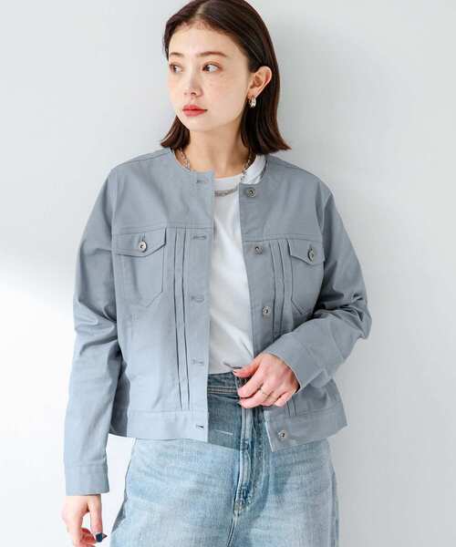 URBAN RESEARCH Sonny Label(アーバンリサーチサニーレーベル)の「ナチュラルストレッチノーカラーコットンジャケット(ノーカラージャケット・レディース・オフホワイト/ベージュ/グレー系その他・FREE)」の22枚目の写真