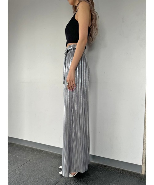 EGOIST（エゴイスト）の「シャイニープリーツワイドパンツ（その他パンツ・レディース・ブラック/シルバー・FREE）」の20枚目の写真