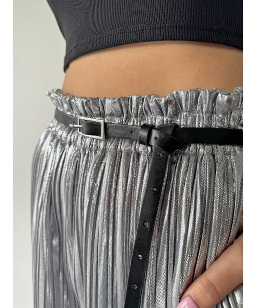 EGOIST（エゴイスト）の「シャイニープリーツワイドパンツ（その他パンツ・レディース・ブラック/シルバー・FREE）」の5枚目の写真