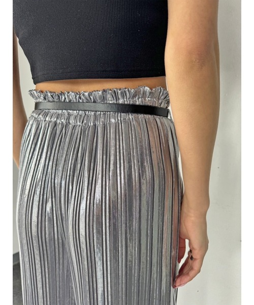 EGOIST（エゴイスト）の「シャイニープリーツワイドパンツ（その他パンツ・レディース・ブラック/シルバー・FREE）」の8枚目の写真