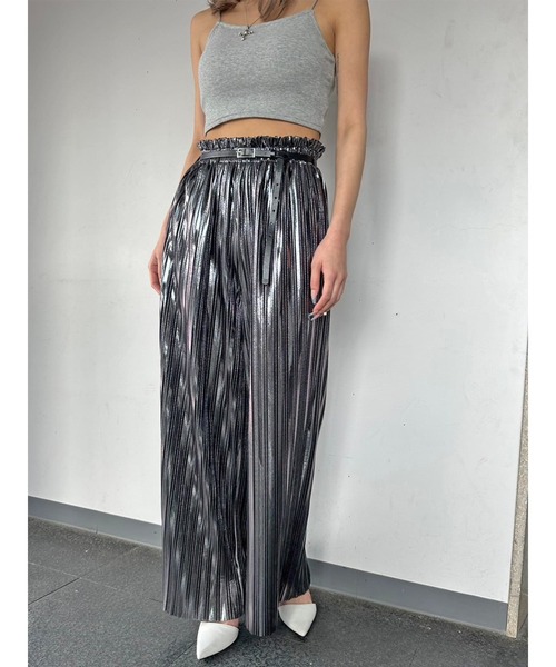 EGOIST（エゴイスト）の「シャイニープリーツワイドパンツ（その他パンツ・レディース・ブラック/シルバー・FREE）」の11枚目の写真