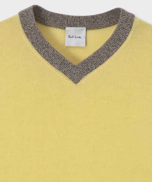 Paul Smith(ポールスミス)の「ウィメンズ シアー 半袖ニット / 145252 KN130(ニット/セーター・レディース・ダークブルー/ホワイト/ライトイエロー・MEDIUM)」の9枚目の写真
