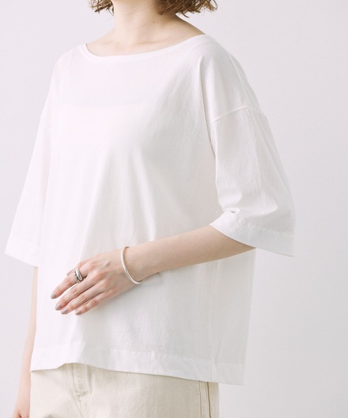 BABYLONE（バビロン）の「天竺バックオープンＴシャツ（Tシャツ/カットソー・レディース・オフホワイト/グレイッシュベージュ・フリー）」の20枚目の写真