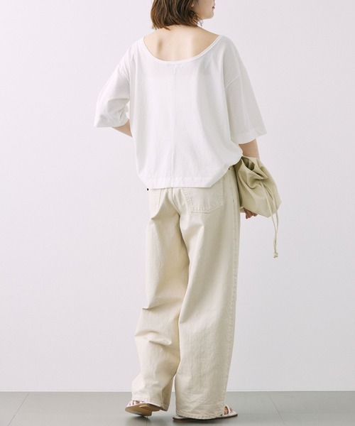 BABYLONE（バビロン）の「天竺バックオープンＴシャツ（Tシャツ/カットソー・レディース・オフホワイト/グレイッシュベージュ・フリー）」の8枚目の写真