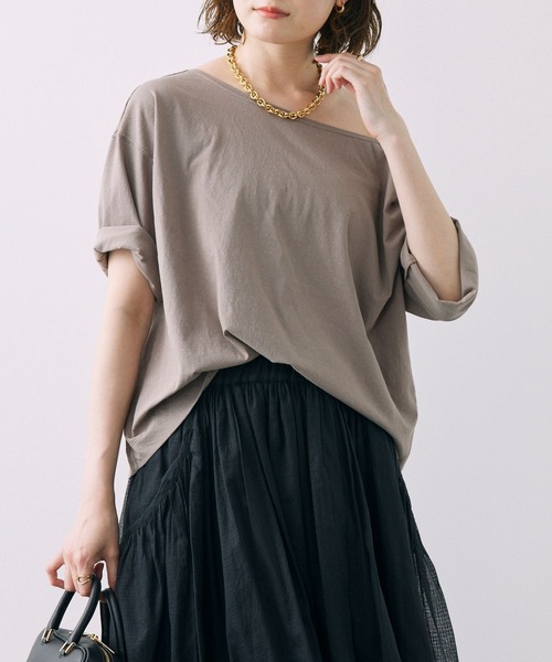 BABYLONE（バビロン）の「天竺バックオープンＴシャツ（Tシャツ/カットソー・レディース・オフホワイト/グレイッシュベージュ・フリー）」の9枚目の写真