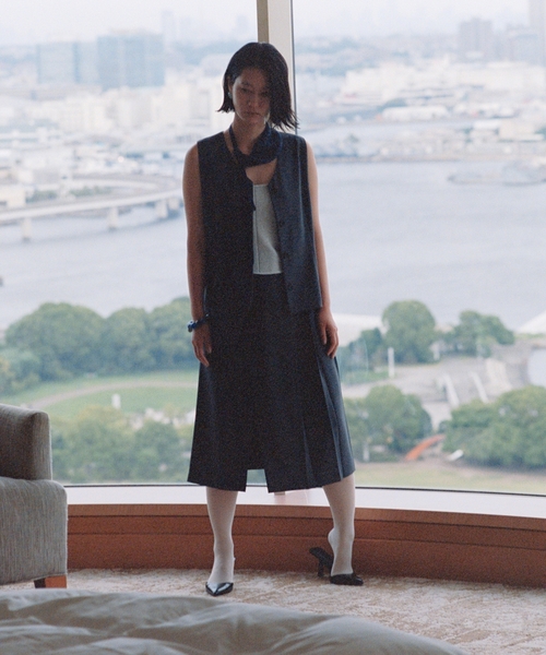 charles chaton シャルルシャトン サテンフリルスカート Charles Chaton（シャルルシャトン）の「calm wrap skirt