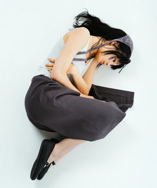 charles chaton シャルルシャトン サテンフリルスカート フリルヘムロングスカート（スカート）｜Charles Chaton