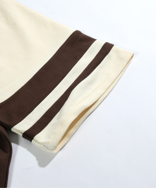 neos(ネオス)の「【neos】ルーズシルエット ワッペン ロゴ サガラ刺繍 ライン ラグラン ハーフスリーブ ポロシャツ(ポロシャツ・メンズ・ホワイト×ブラウン/ホワイト×ブルー・X-LARGE/LARGE/MEDIUM)」の15枚目の写真