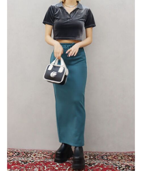 EVRIS（エヴリス）の「ベロアスキッパーショートトップス（Tシャツ/カットソー・レディース・ブルー/グレー/ピンク・FREE）」の11枚目の写真