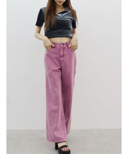 EVRIS（エヴリス）の「ベロアスキッパーショートトップス（Tシャツ/カットソー・レディース・ブルー/グレー/ピンク・FREE）」の18枚目の写真