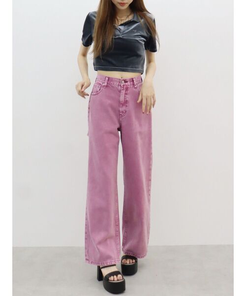 EVRIS（エヴリス）の「ベロアスキッパーショートトップス（Tシャツ/カットソー・レディース・ブルー/グレー/ピンク・FREE）」の19枚目の写真