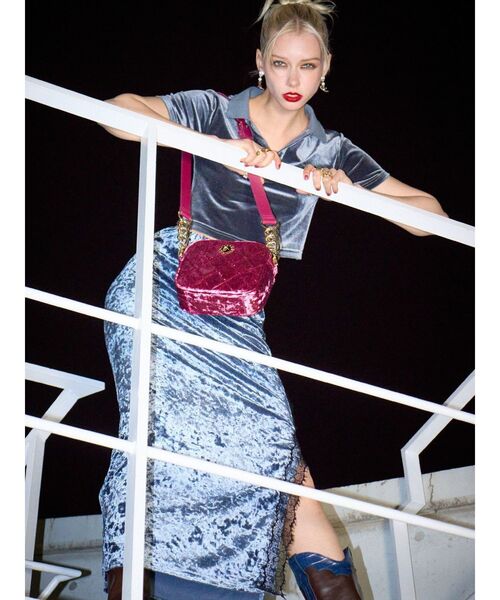 EVRIS（エヴリス）の「ベロアスキッパーショートトップス（Tシャツ/カットソー・レディース・ブルー/グレー/ピンク・FREE）」の16枚目の写真