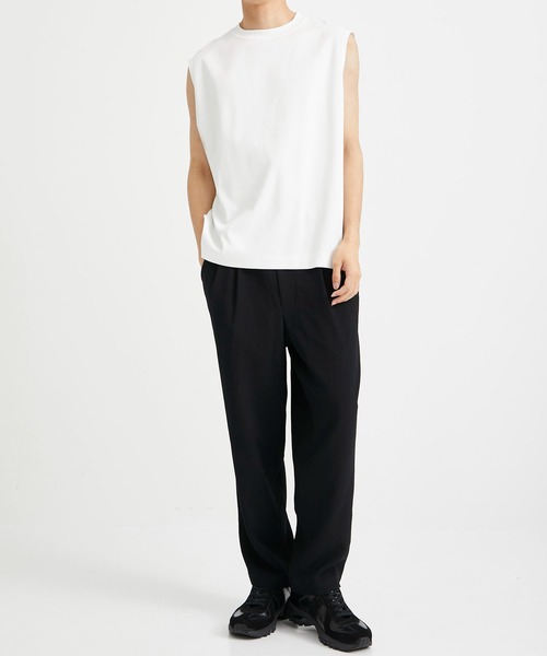 CITY TOKYO（シティトウキョウ）の「キングコットンノースリーブTEE（Tシャツ/カットソー・メンズ・ホワイト/ブラック・1/2）」の4枚目の写真