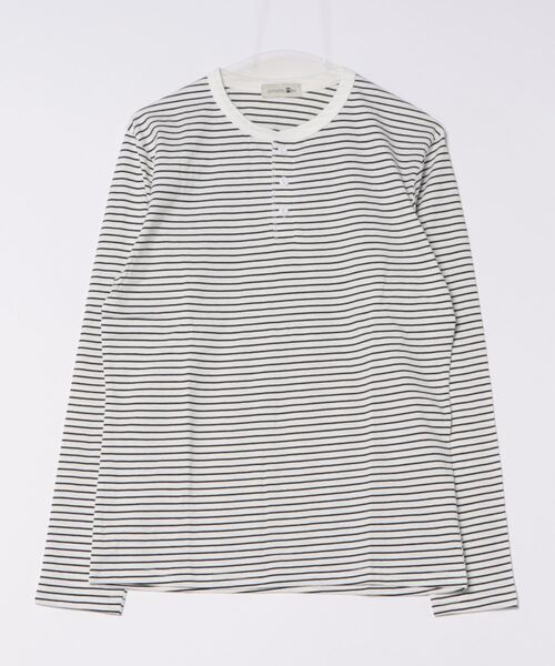 aimoha(アイモハ)の「aimoha men NAUYTICAL STRIPE HENLEY COMFORT TEE(Tシャツ/カットソー・メンズ・ブラック/グレー/ホワイト・LARGE/X-LARGE/XX-LARGE/XXX-LARGE)」の9枚目の写真