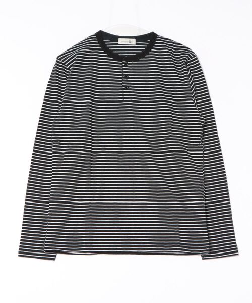 aimoha(アイモハ)の「aimoha men NAUYTICAL STRIPE HENLEY COMFORT TEE(Tシャツ/カットソー・メンズ・ブラック/グレー/ホワイト・LARGE/X-LARGE/XX-LARGE/XXX-LARGE)」の10枚目の写真