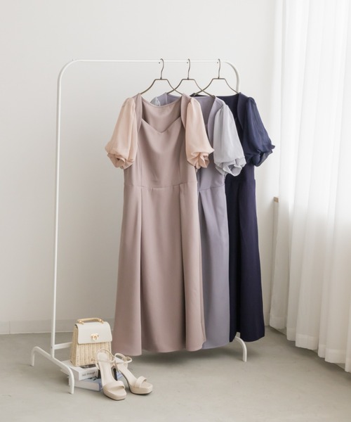 CLETTE(クレット)の「シアー5分袖ワンピース(ワンピース・レディース・ブルー/ピンク/ネイビー・LL/3L/4L)」の16枚目の写真
