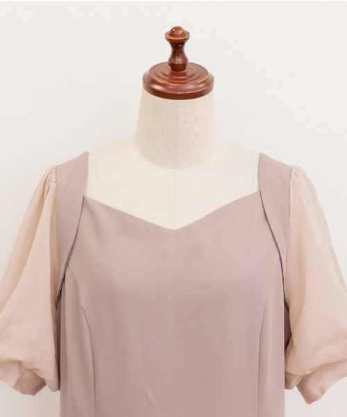 CLETTE(クレット)の「シアー5分袖ワンピース(ワンピース・レディース・ブルー/ピンク/ネイビー・LL/3L/4L)」の20枚目の写真